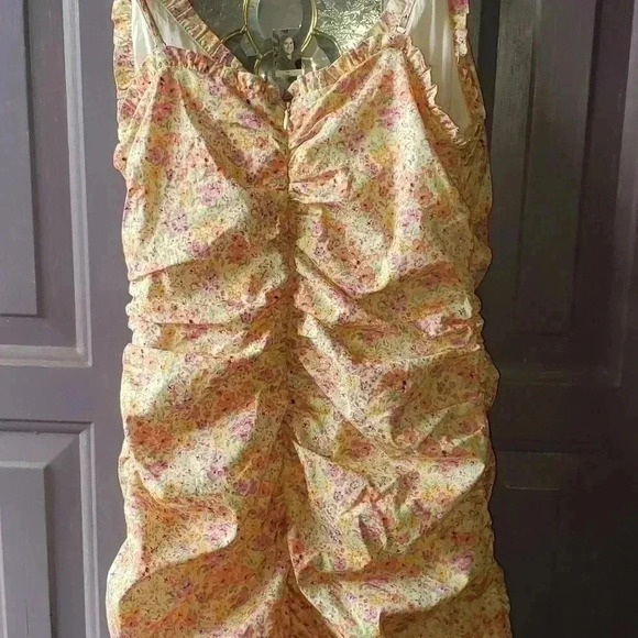Lush spring floral mocked dress womens size medium - Picture 2 of 4